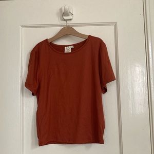 Live in the moment cropped shirt in brown/orange